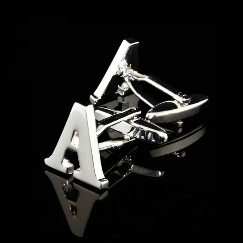 Men's French Cufflinks with English Letter Design