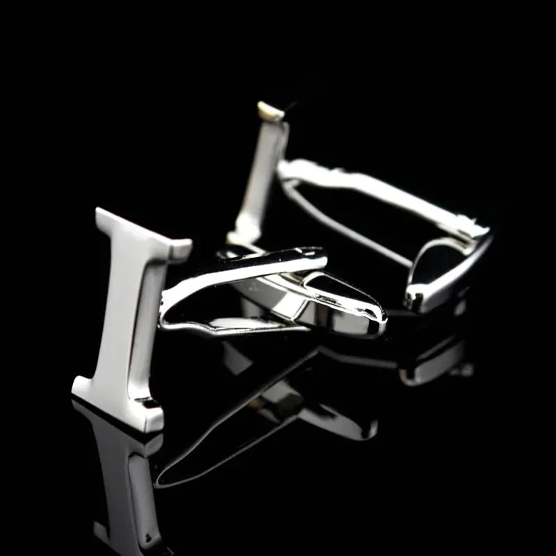 Men's French Cufflinks with English Letter Design