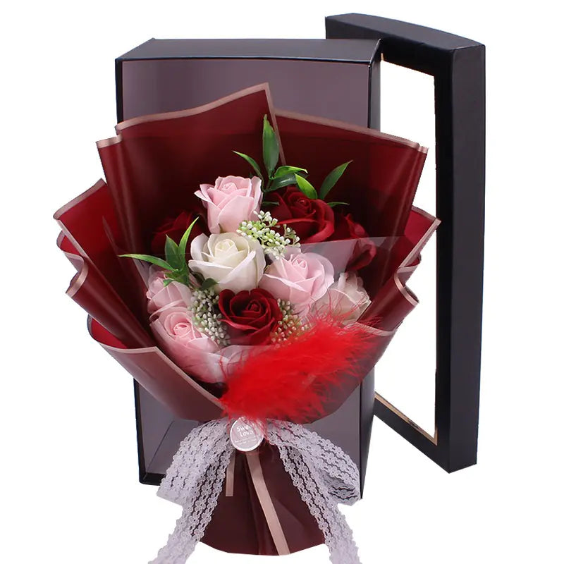 Coffret cadeau Bouquet de roses en savon