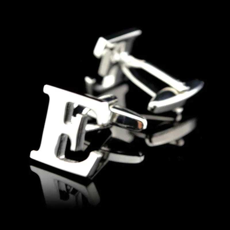Men's French Cufflinks with English Letter Design
