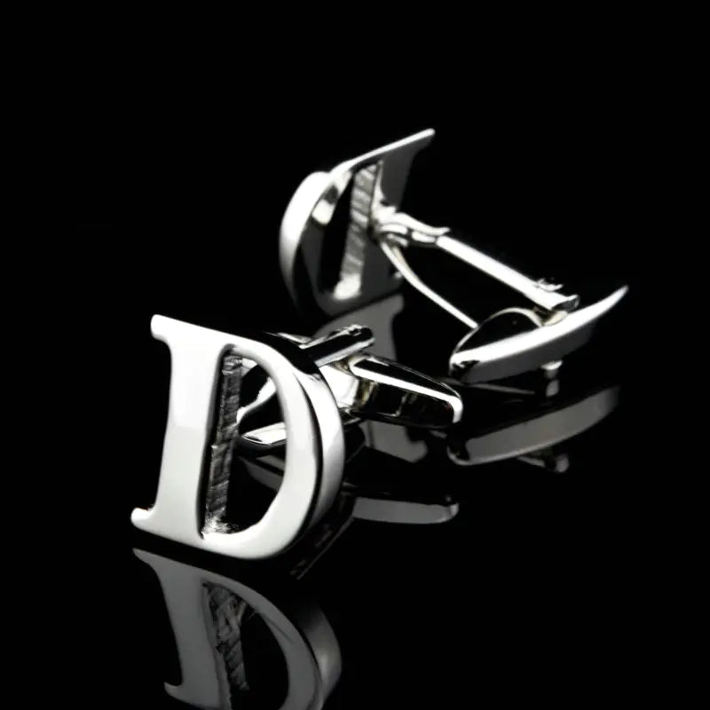 Men's French Cufflinks with English Letter Design