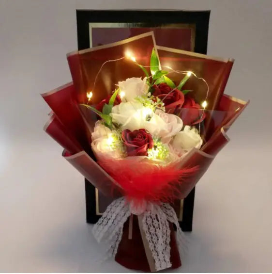 Coffret cadeau Bouquet de roses en savon