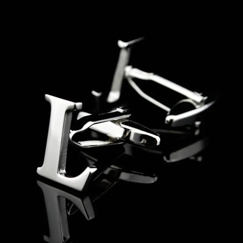 Men's French Cufflinks with English Letter Design