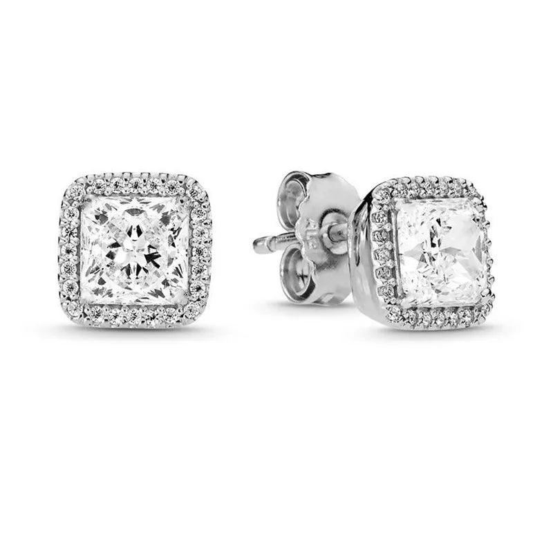 Shining Love Charm Stud Earrings Women Fashion Simple