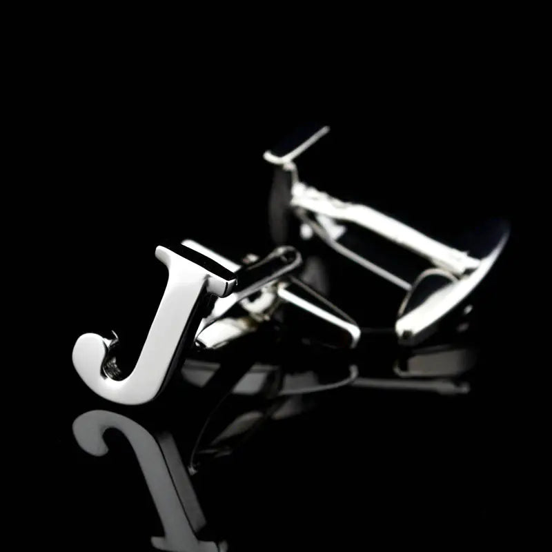 Men's French Cufflinks with English Letter Design