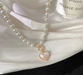 Elegant Pearl Love Necklace