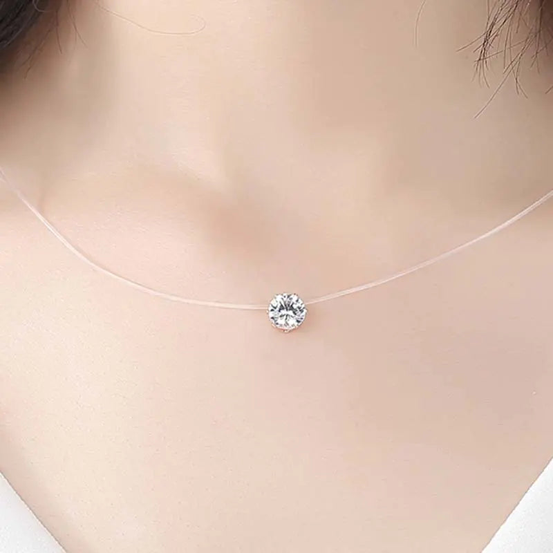 Minimalist Korean Style Zirconia Pendant Necklace