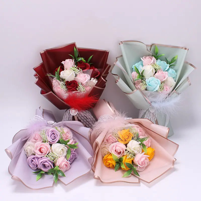 Coffret cadeau Bouquet de roses en savon
