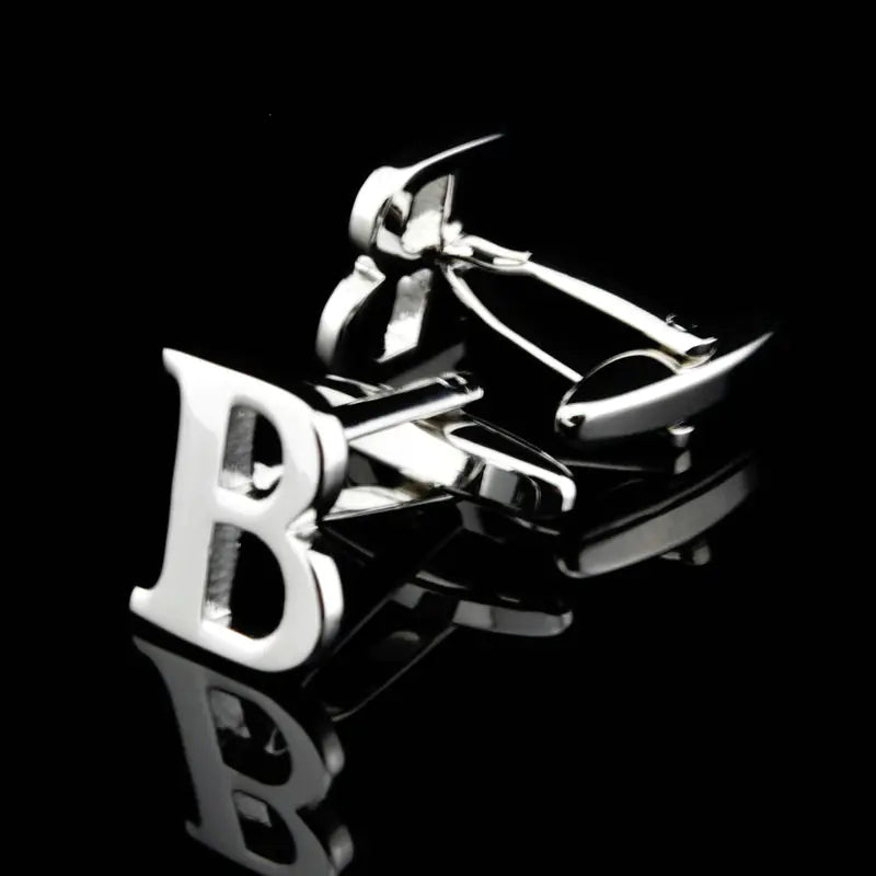 Men's French Cufflinks with English Letter Design
