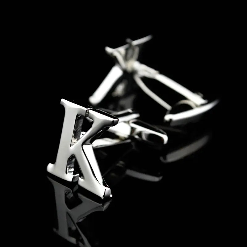 Men's French Cufflinks with English Letter Design