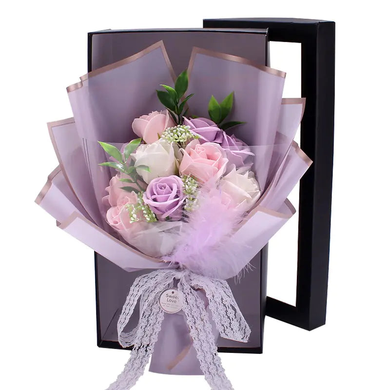 Coffret cadeau Bouquet de roses en savon